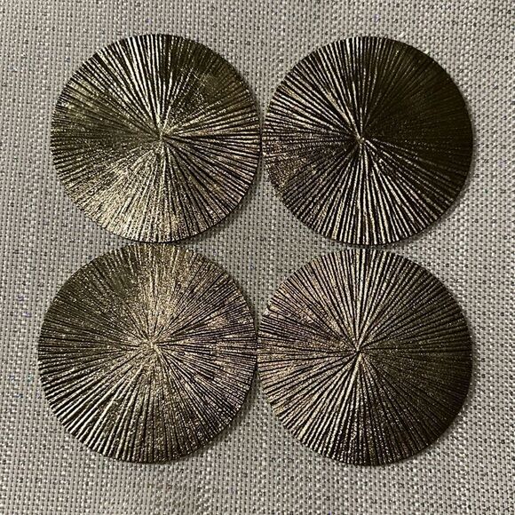 Gold Tone Coaster Set of 4 - Picture 3 of 5